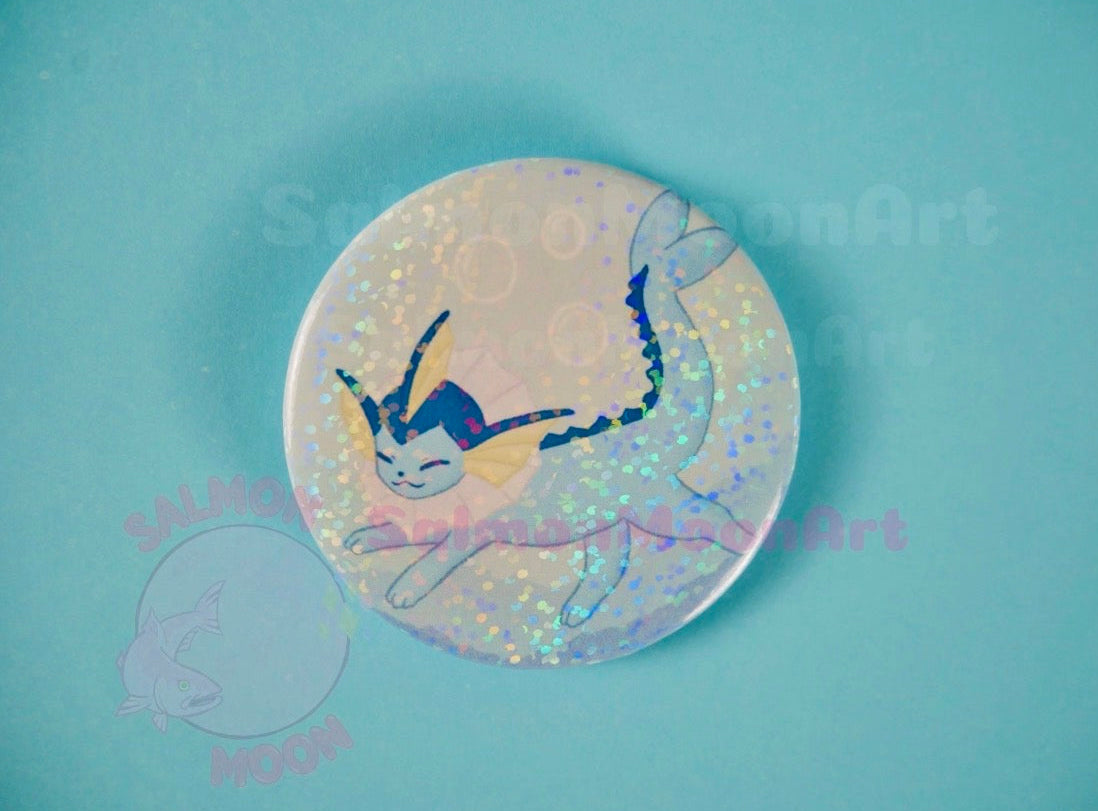 Water Puppy - 2.25" Extra Sparkly Button Pin