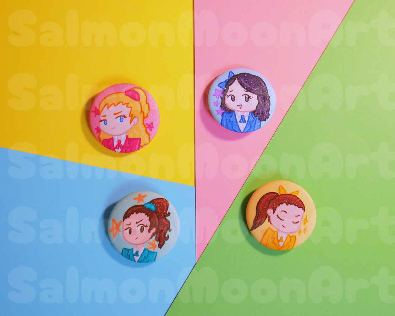 ☆ Heathers 1.25" Soft Glitter Pin Set ☆