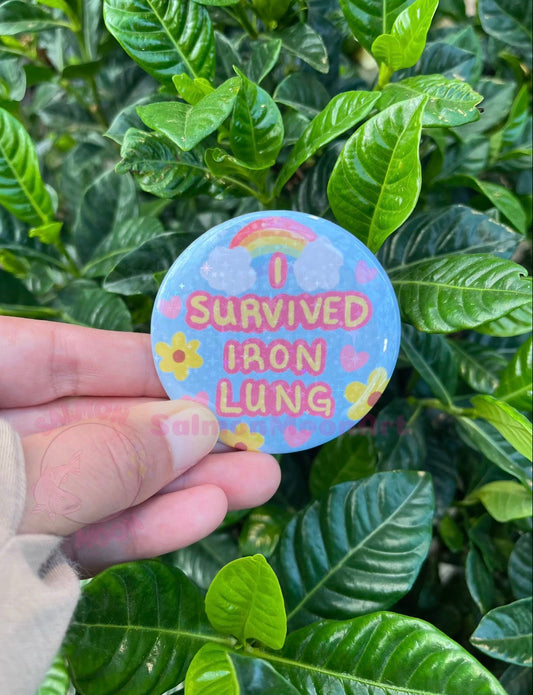 I Survived Iron Lung - 2.25" Sparkly Holo Button Pin