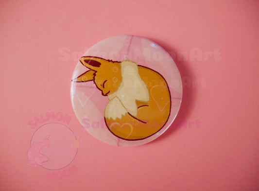 Soft Puppy on Pink Couch - 2.25" Holo Button Pin