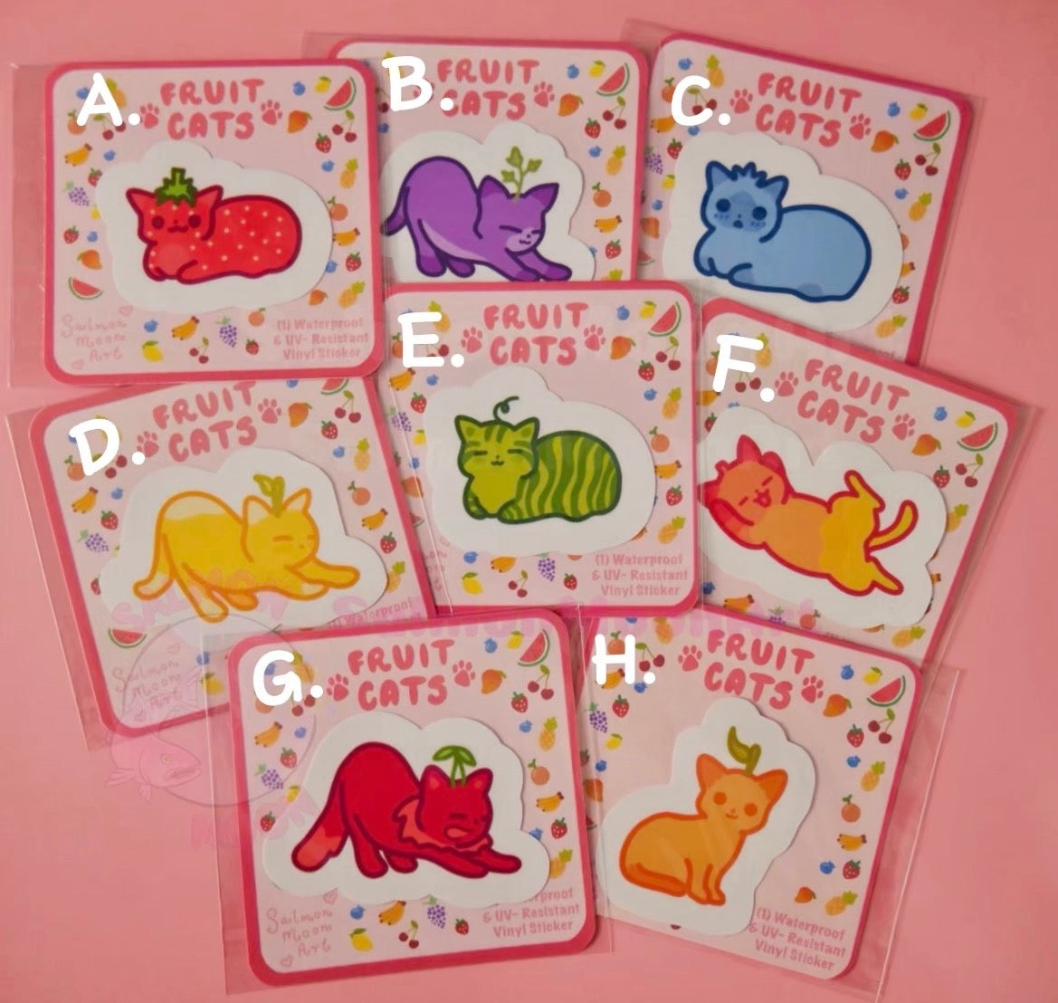 ♡ Fruit Cats ♡ Waterproof Vinyl Stickers