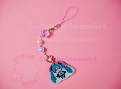 Miku Inspired Phone Charm ˚₊‧꒰ა ☆ ໒꒱ ‧₊˚