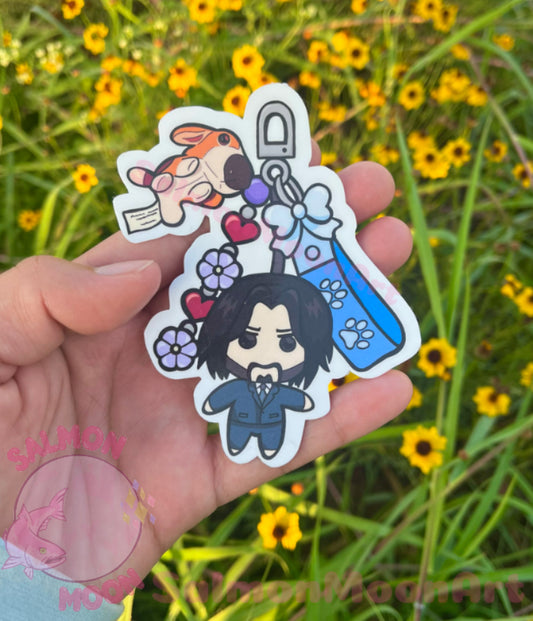 Wick w/ Daisy - Waterproof Vinyl Sticker