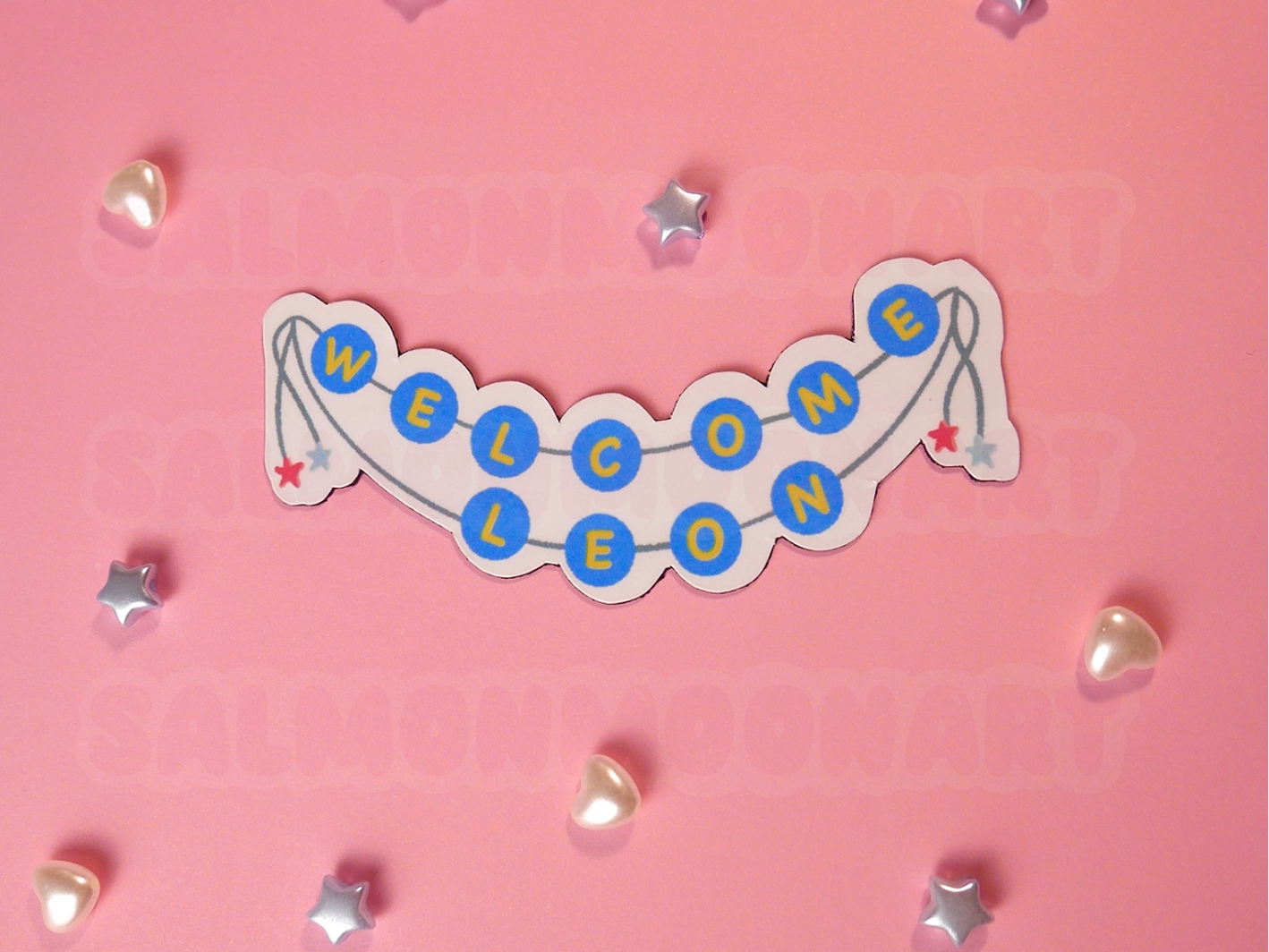 Welcome Leon - 4" Long Partycore Handmade Magnet ♡