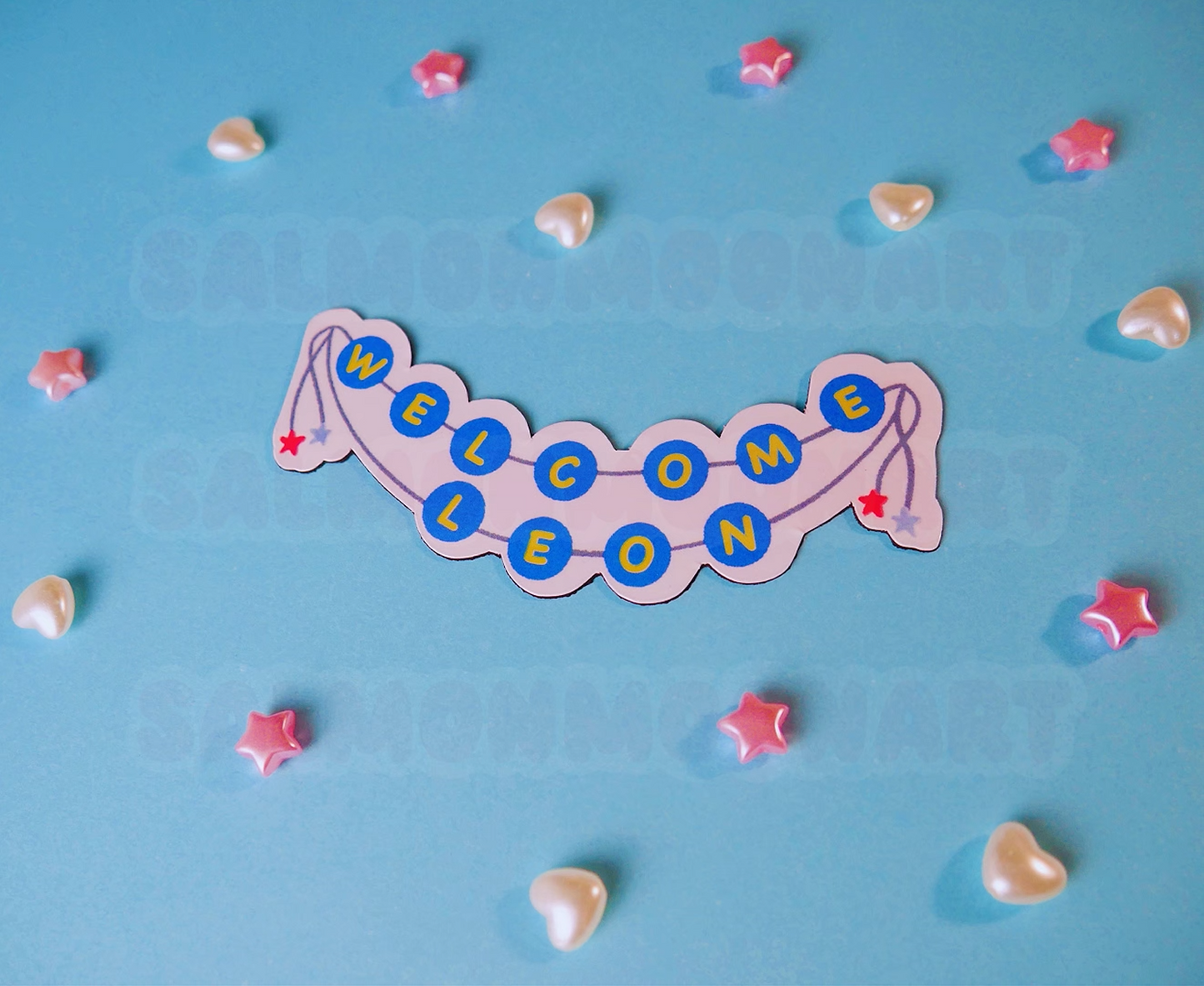 Welcome Leon - 4" Long Partycore Handmade Magnet ♡
