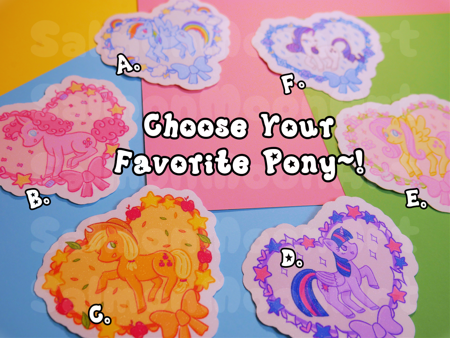 ♡ Coquette Hearts Pony Collection~! ♡ 3" Vinyl Stickers
