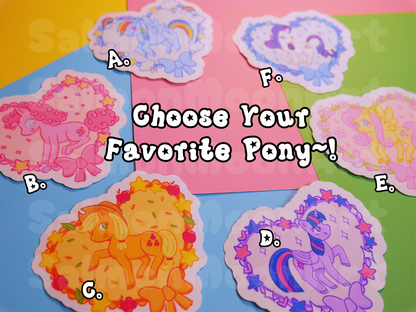 ♡ Coquette Hearts Pony Collection~! ♡ 3" Vinyl Stickers