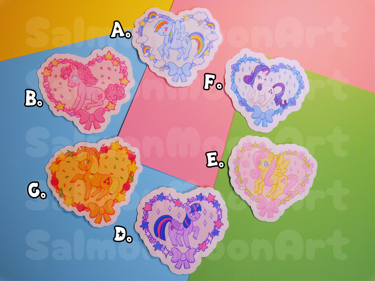 ♡ Coquette Hearts Pony Collection~! ♡ 3" Vinyl Stickers